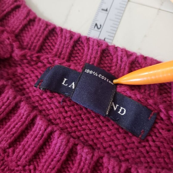 Lands‎ End Womens Plus Size 1X Red Knit Pull Over Sweater Cotton Autumn Layering - Picture 6 of 6